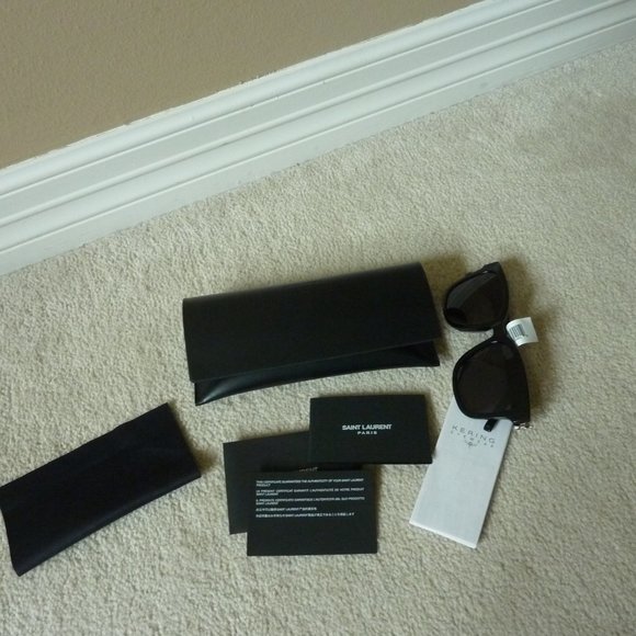 Saint Laurent YSL Logo Side Polarized Acetate Sunglasses (Black) - Picture 5 of 14